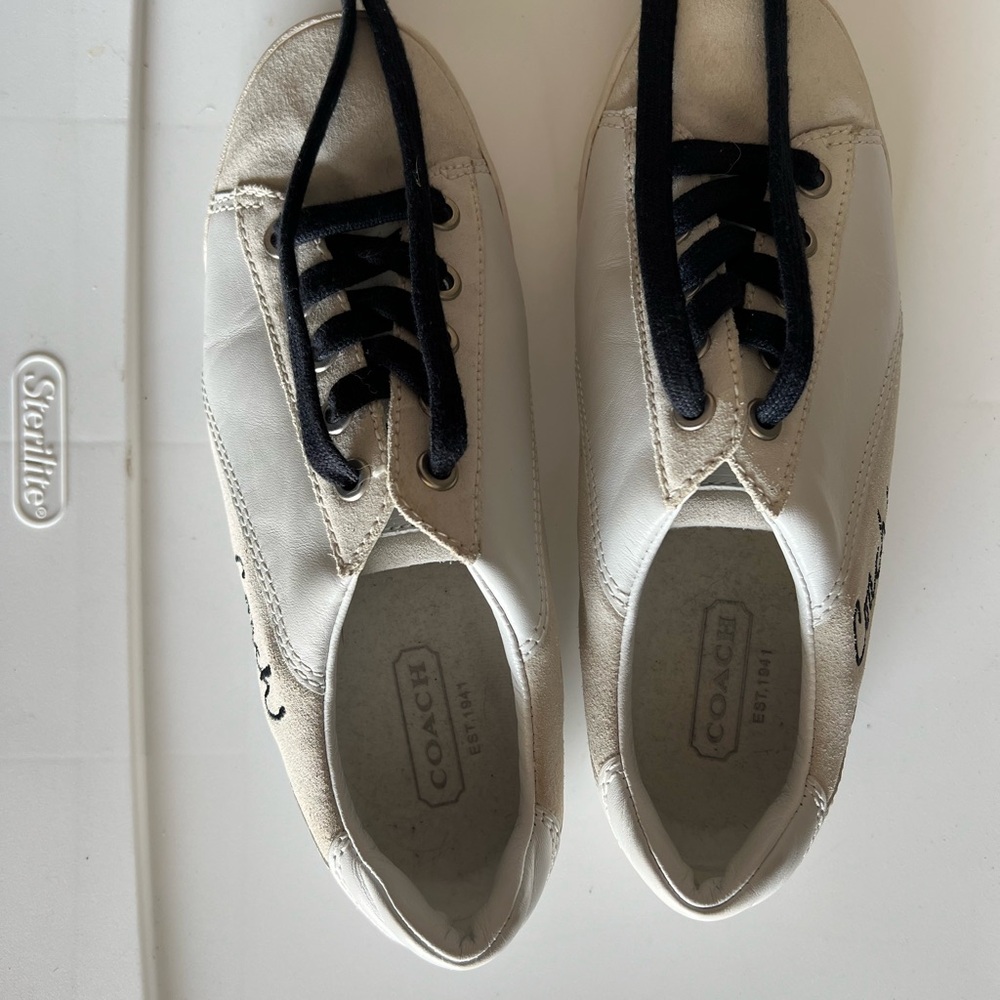 Coach Cream and Black Casual Sneakers